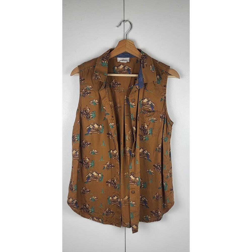 ARIAT Cowgirl Sleeveless Button Up Collared Western Top | Large - Picture 5 of 12